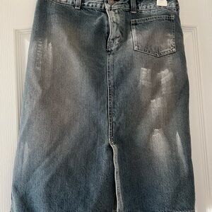 Armani Exchange Gray Denim Midi Skirt